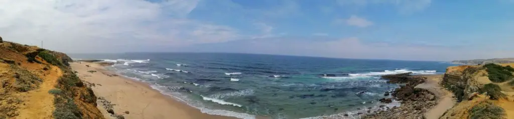 Panoramic view of Mil Regos beach in Ericeira
