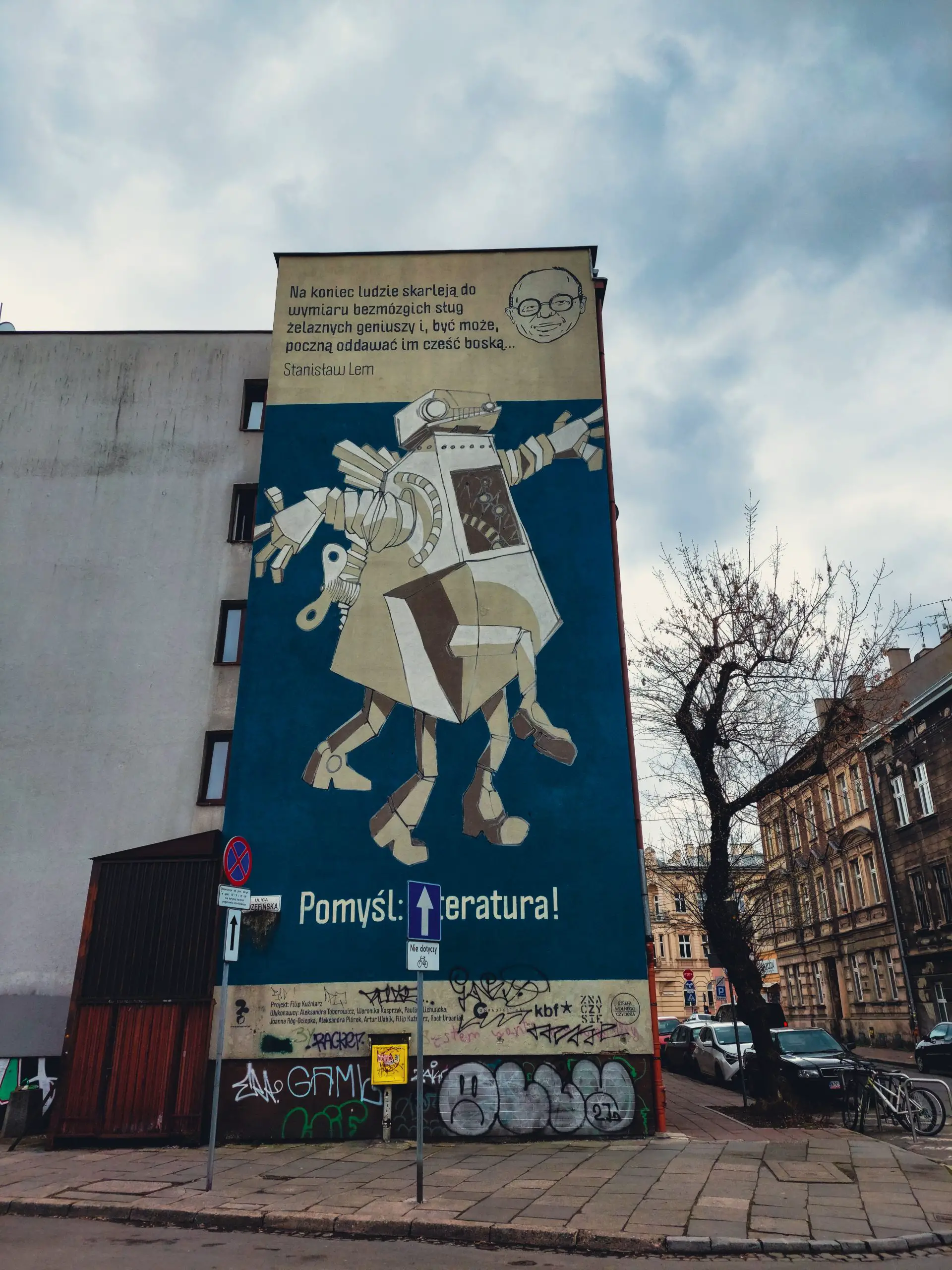 robot mural in krakow